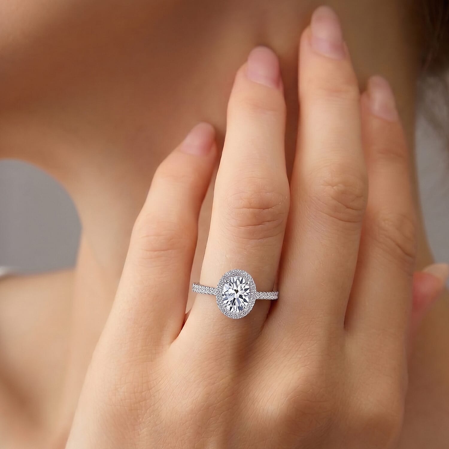 LUXURIANT 1.3 Ct. Lab Grown Diamond Halo Ring